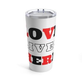 Home/travel Accessories, Insulated Tumbler 20oz, Love Lives Here Christian Inspiration