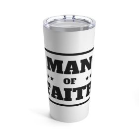 Home/travel Accessories Insulated Tumbler 20oz Man Of Faith Christian Inspiration Word Art Black