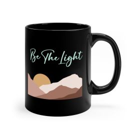 Black Ceramic Mug - 11oz, Say It Soul, Be The Light Illustration