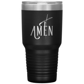 Insulated Tumbler - 30oz, Amen, Engraved Travel Mug
