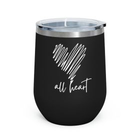 Insulated Tumbler - 12oz, Say It Soul, All Heart White Line Art Print