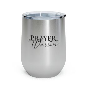 Insulated Tumbler - 12oz Prayer Warrior Christian Inspiration Black