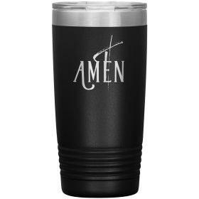 Insulated Tumbler - 20oz - Amen - Engraved, Travel Mug