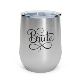 Insulated Tumbler - 12oz, Bride Accessories, Wedding (Color: Stainless)